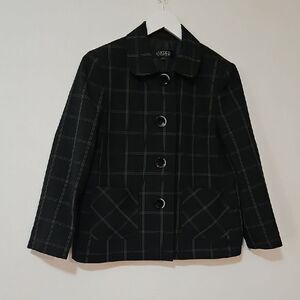 Kasper Black Blazer with Windowpane Check